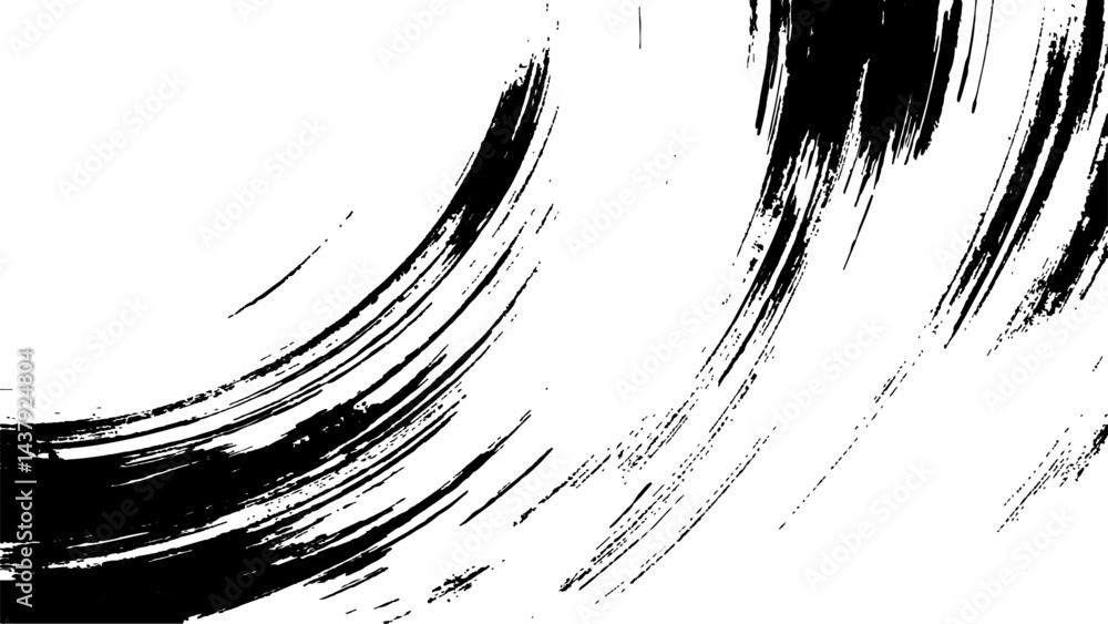 Fototapeta premium Grunge black and white urban vector texture. design brush strokes. Overlay texture. Faded black-white dyed paper texture. Sketch grunge design. Use for poster, cover, banner, mock-up, stickers layout.