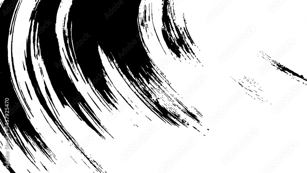 Fototapeta premium Grunge black and white urban vector texture. design brush strokes. Overlay texture. Faded black-white dyed paper texture. Sketch grunge design. Use for poster, cover, banner, mock-up, stickers layout.