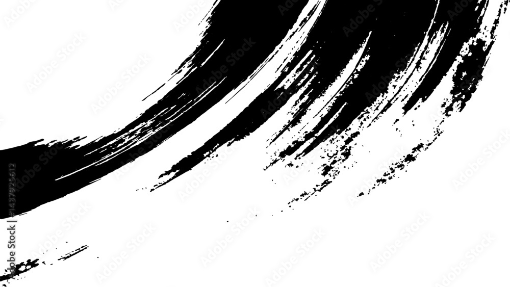 Fototapeta premium Grunge black and white urban vector texture. design brush strokes. Overlay texture. Faded black-white dyed paper texture. Sketch grunge design. Use for poster, cover, banner, mock-up, stickers layout.