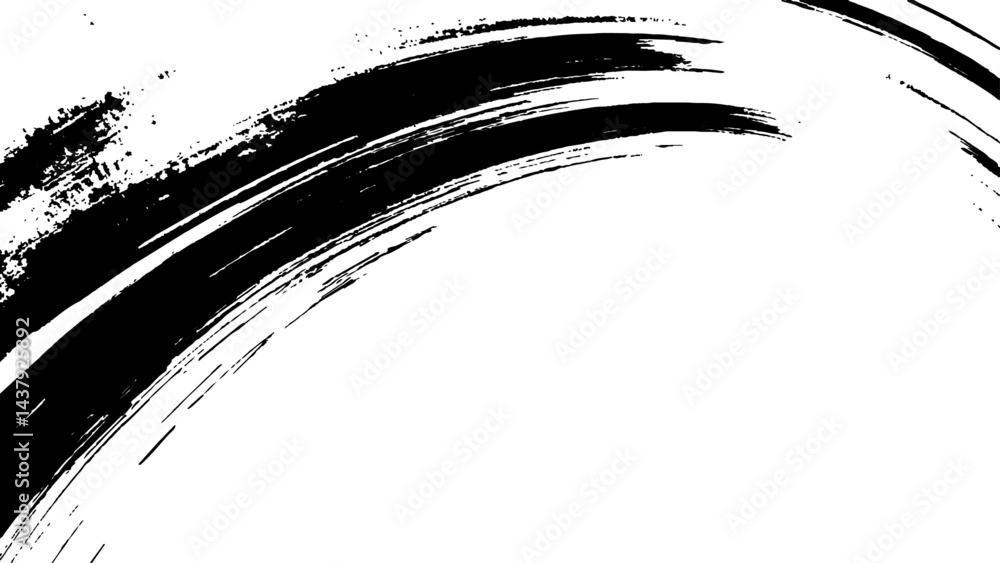 Obraz premium Grunge czarno-biała miejska tekstura wektorowa. projekt pociągnięcia pędzla. Tekstura nakładki. Wyblakła czarno-biała farbowana tekstura papieru. Szkic grunge design. Użyj do plakatu, okładki, banera, makiety, układu naklejek.