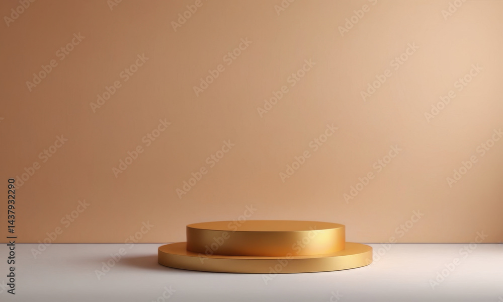A gold podium standing alone on a white background, ideal for sports or award-themed designs A gold podium standing alone on a white background, ideal for sports or award-themed designs