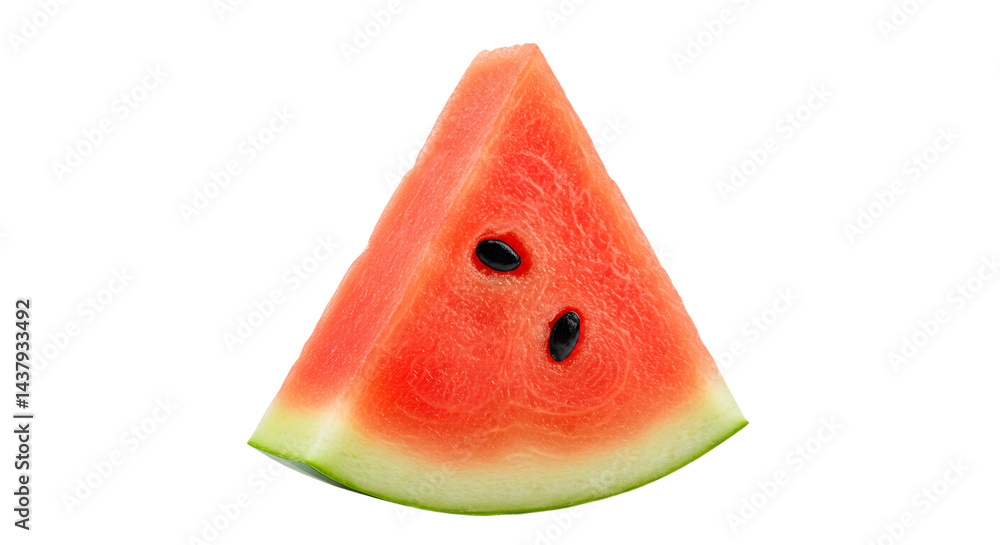 Watermelon Slice Showing Refreshing Red Flesh and Black Seeds Watermelon Slice Showing Refreshing Red Flesh and Black Seeds