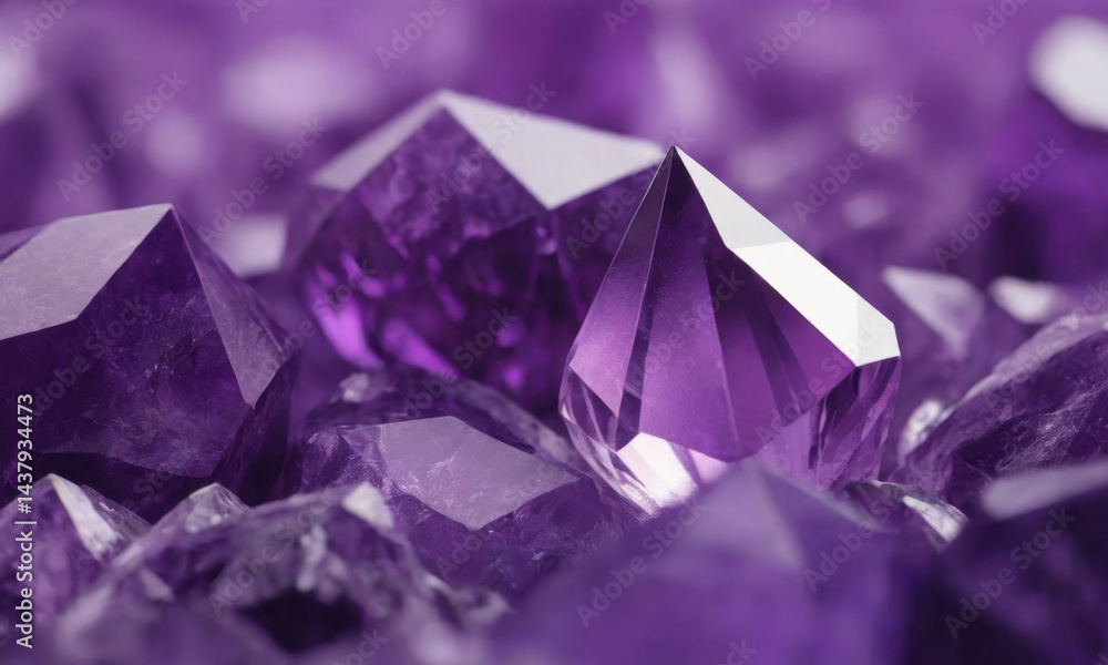A close-up shot of a cluster of purple crystals, often used in jewelry or decorative arrangements A close-up shot of a cluster of purple crystals, often used in jewelry or decorative arrangements