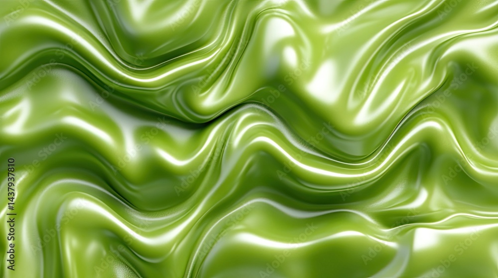 Fototapeta premium Abstract liquid green silk texture