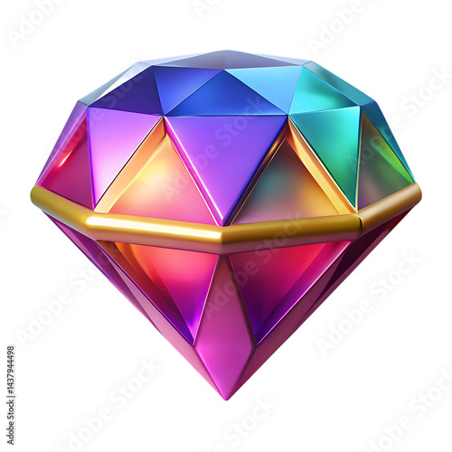 Rainbow gemstone, colorful diamond, precious jewel