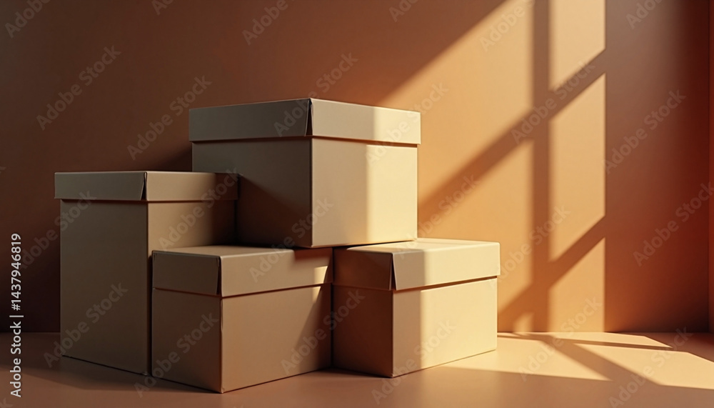 ComfyUI Packaging Boxes for Black Friday Against Warm Background