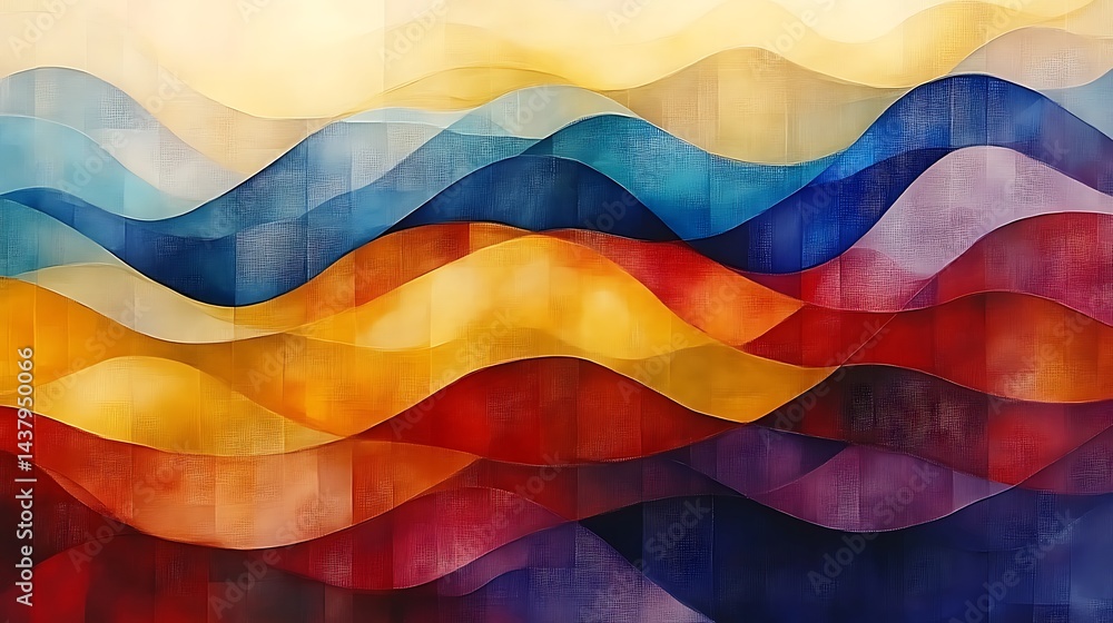 Abstract Colorful Wavy Hillscape Digital Art Abstract Colorful Wavy Hillscape Digital Art