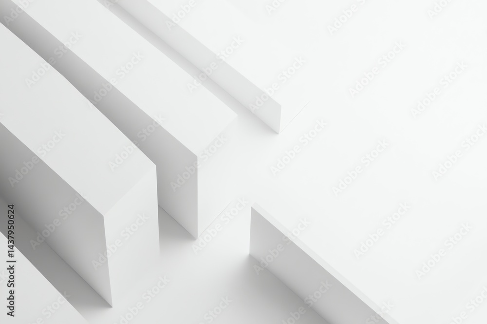 Minimalist White Abstract Background with Geometric Shapes and Shadows Minimalist White Abstract Background with Geometric Shapes and Shadows