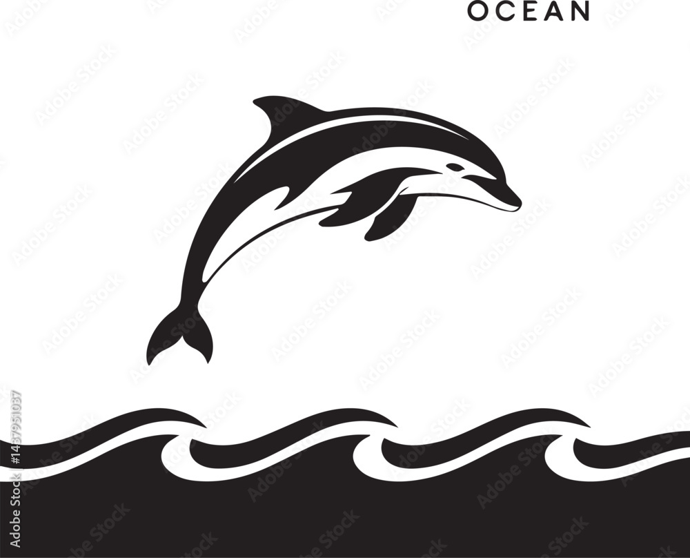 Naklejka premium Playful Dolphin Set Vector Illustration