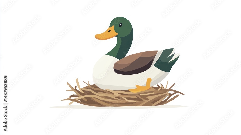 Cute duck in a nest Cute duck in a nest
