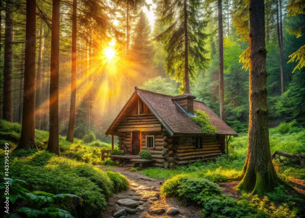 Secluded Forest Cabin Retreat: Peaceful Nature Escape Photography Secluded Forest Cabin Retreat: Peaceful Nature Escape Photography