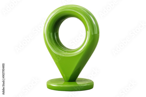 Green location pin icon isolated on transparent PNG background