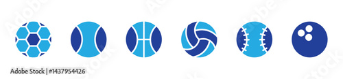 soccer, basketball, tennis, and bowling sport ball icon collection. beach volleyball game play ball icon set.