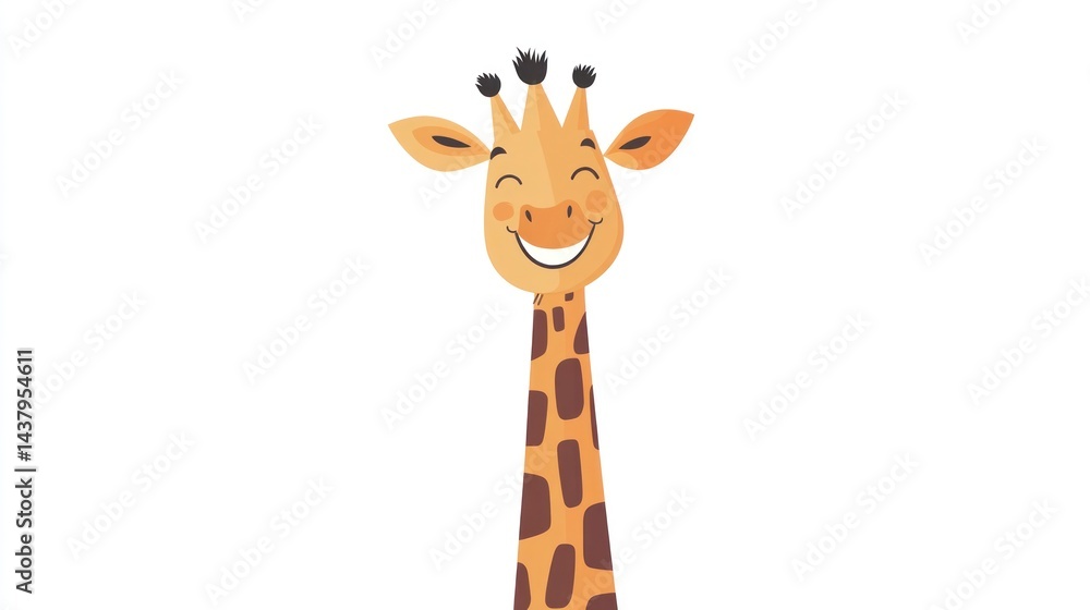 Obraz premium Happy giraffe cartoon illustration