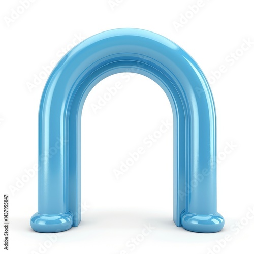 Fototapeta Naklejka Na Ścianę i Meble -  Inflatable archway in a vibrant light blue hue.