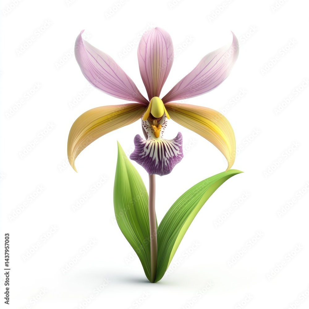 Vibrant orchid blossoms in soft pinks and yellows. Vibrant orchid blossoms in soft pinks and yellows.