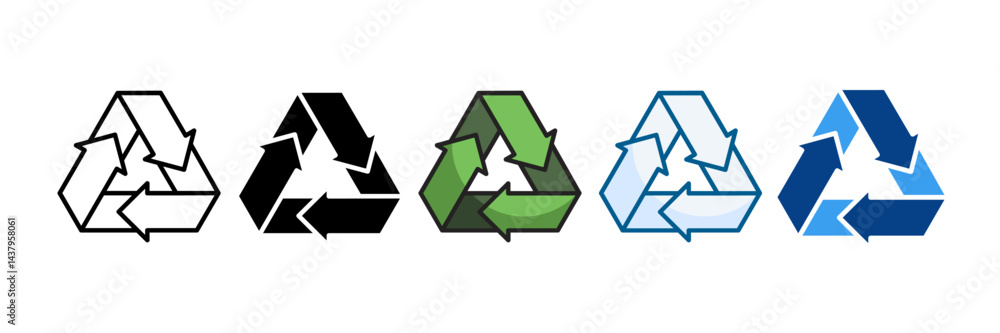 Obraz premium Recycling Icon Set Multiple Style Collection