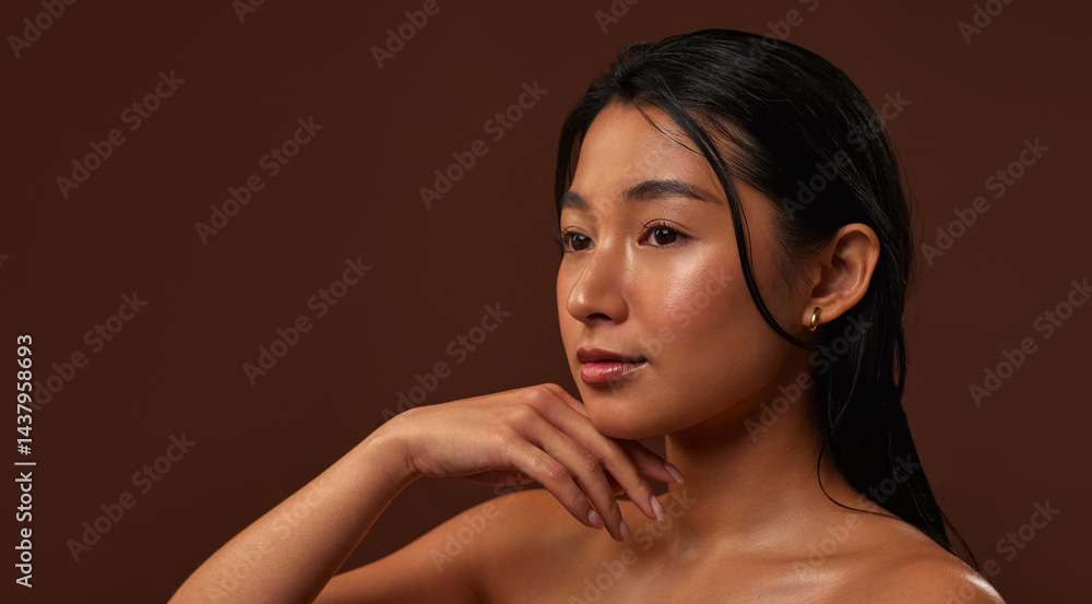 Obraz premium Asian woman isolated in the background