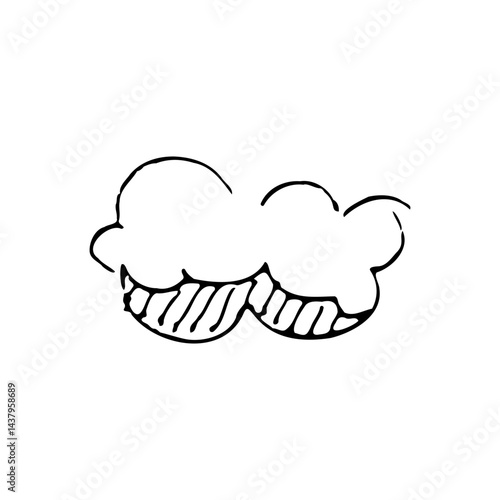 cute cloud vector illustration hand drawn black and white style
