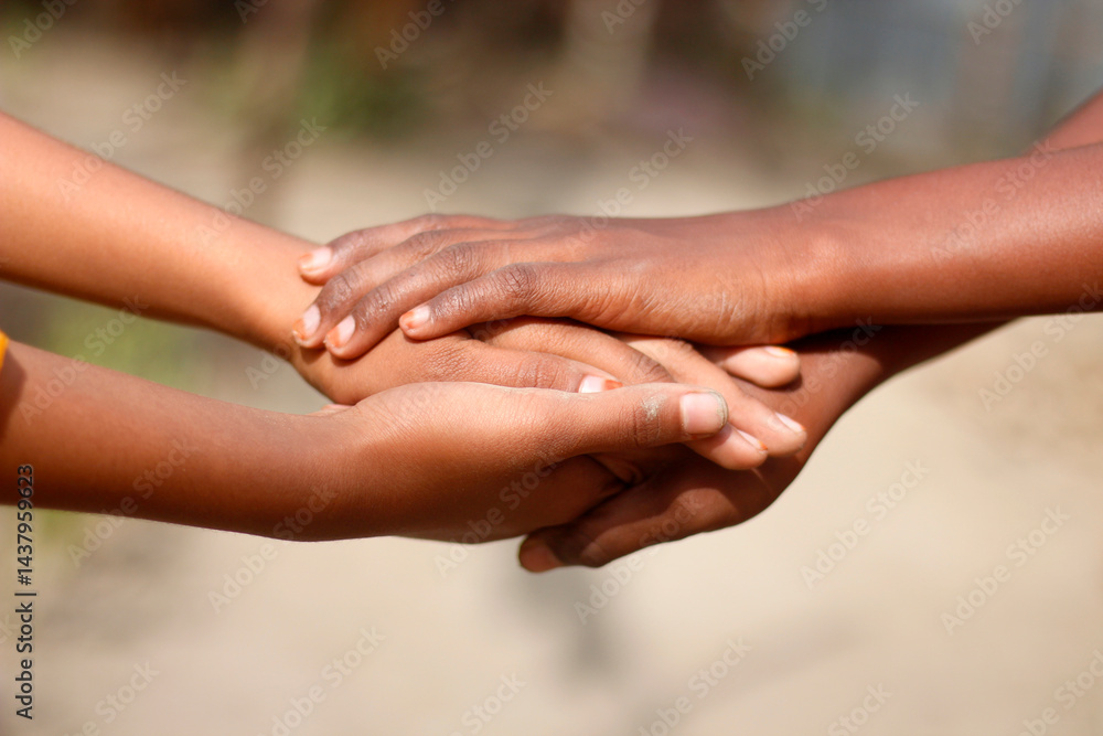 Many hands joined together for a partnership Many hands joined together for a partnership