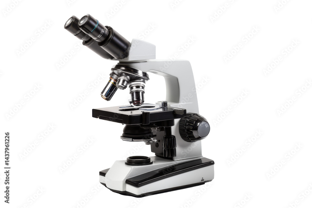 Microscope on black isolated on transparent PNG background Microscope on black isolated on transparent PNG background