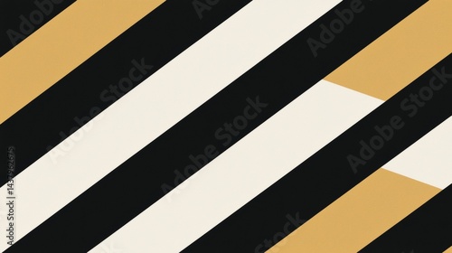 Wallpaper Mural Diagonal stripes in black, white, and gold Torontodigital.ca