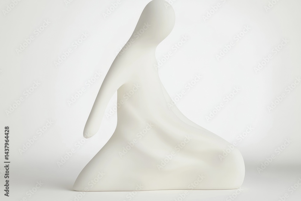 Abstract, sculpted figure, flowing robes, minimalist, elegant, serene Abstract, sculpted figure, flowing robes, minimalist, elegant, serene