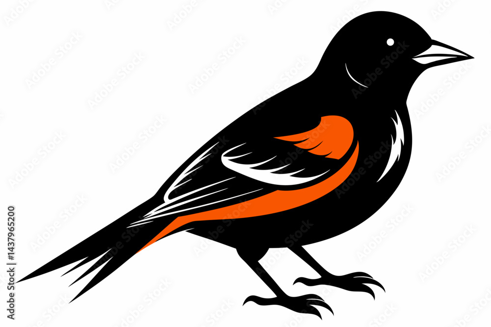 Obraz premium oriole sihouette black vector