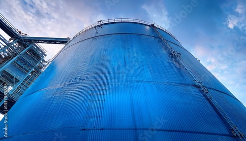 vibrant blue backdrop at urea fertilizer facility a photographer s perspective