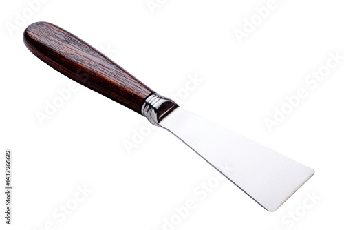 Spatula with wood grip isolated on transparent PNG background