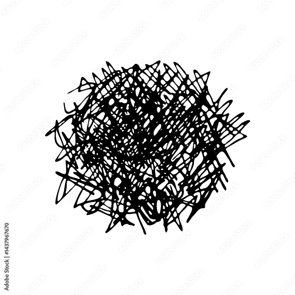 Fototapeta premium cute doodle scribble vector illustration hand drawn black and white style