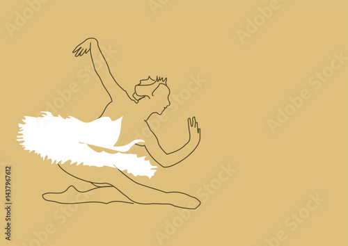 Line art of a ballerina or classic female dancer