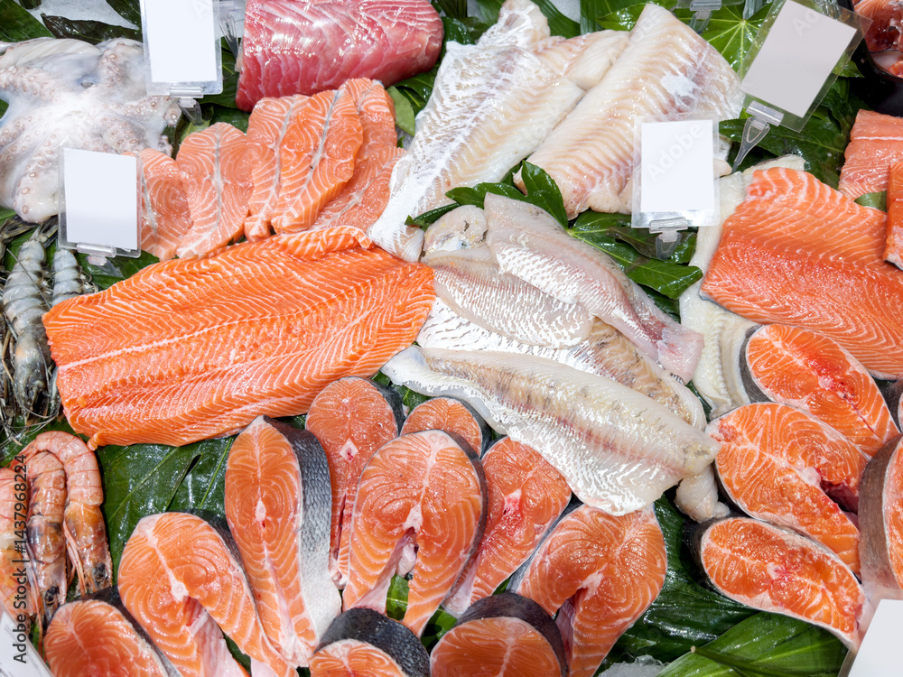 choosing fish and seafood at the supermarket