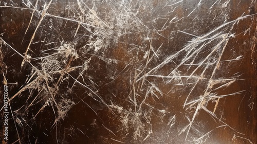 Obraz na płótnie Abstract Scratched Brown Texture: A Deep Dive into Patina and Surface Imperfections w salonie