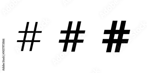 Hashtag icon set in generic design. Social media keyword sign symbol