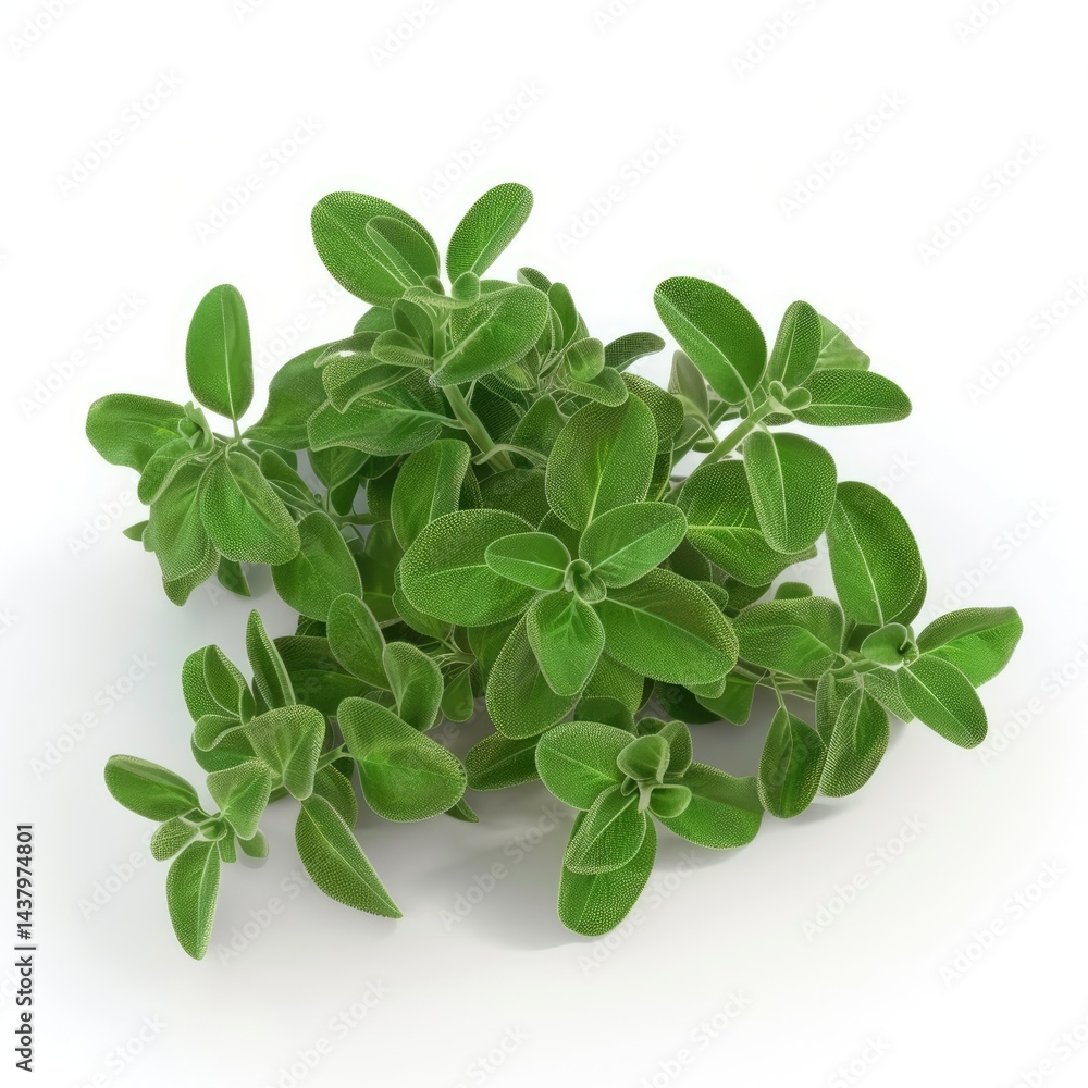 Fresh oregano sprigs arranged in a compact cluster. Fresh oregano sprigs arranged in a compact cluster.