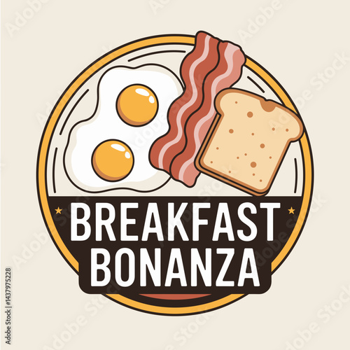 Breakfast Bonanza Vintage Diner Badge