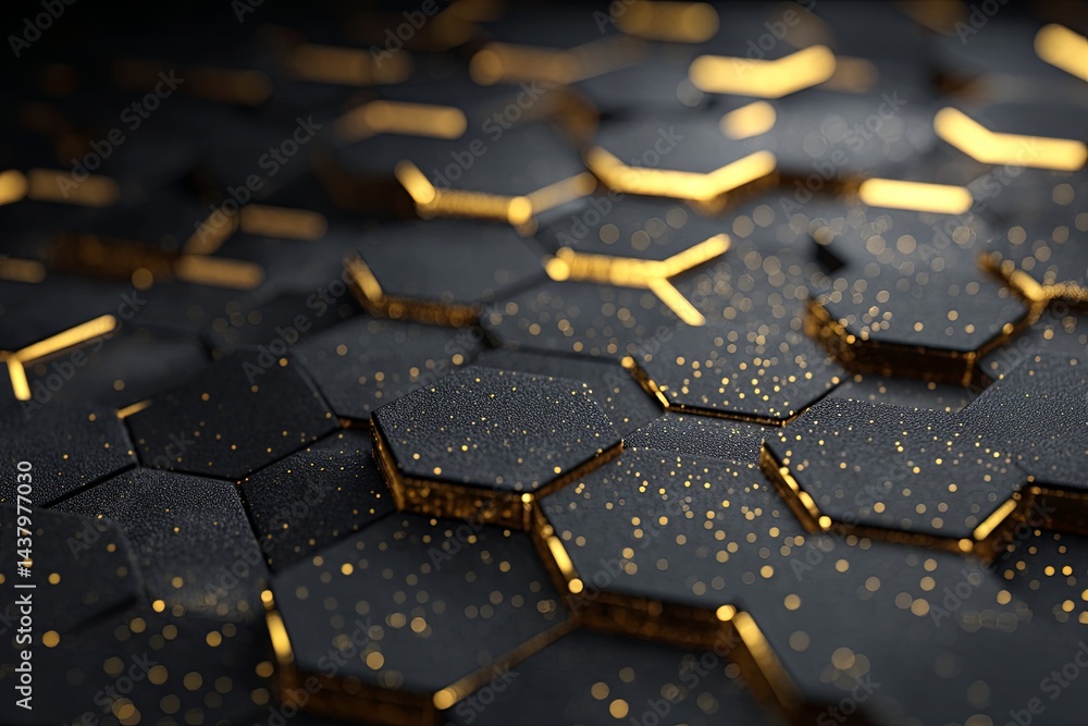 Modern Hexagonal Background with Dark Theme and Subtle Gold Accents Ideal for Technology, Science, and Creative Design Projects Modern Hexagonal Background with Dark Theme and Subtle Gold Accents Ideal for Technology, Science, and Creative Design Projects