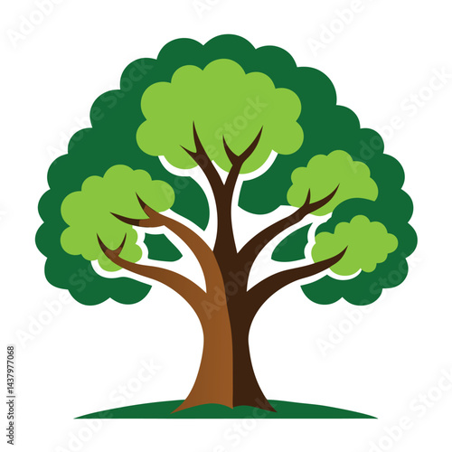 Oak trees icon set isolated on white background