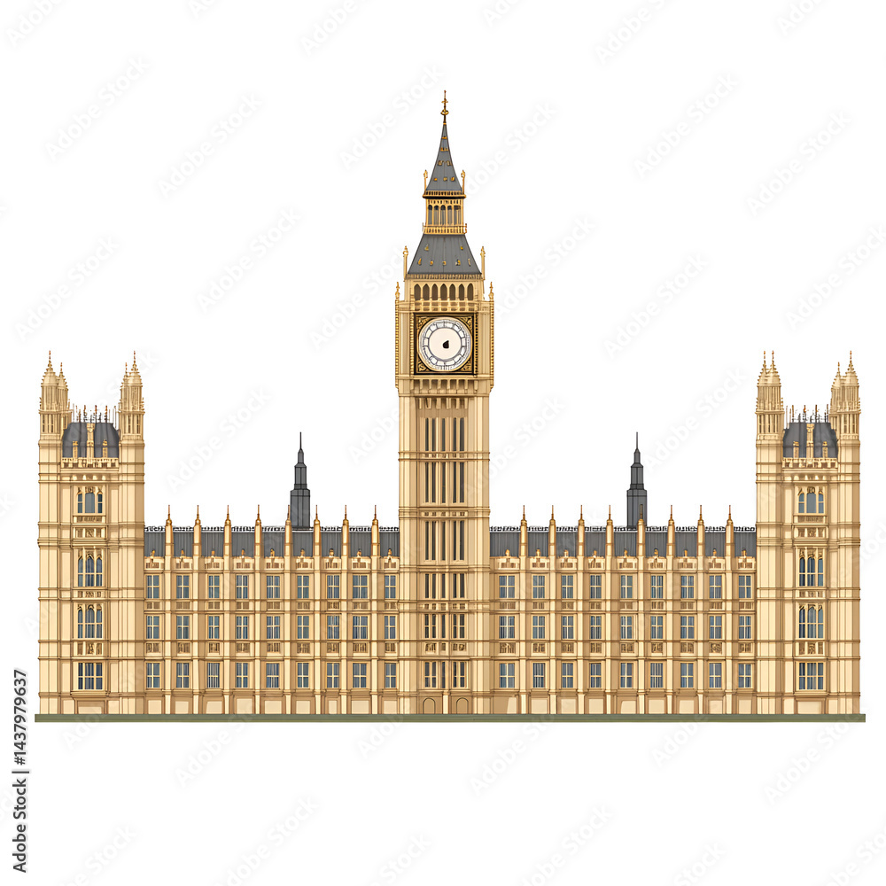 Fototapeta premium Architectural government building silhouette