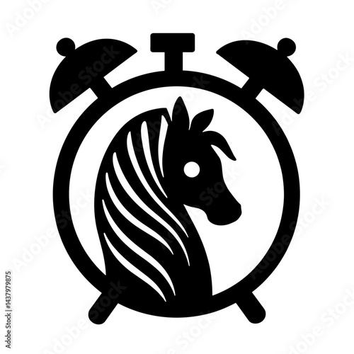 Zebra silhouette with clock symbolizing mindful time management, focus