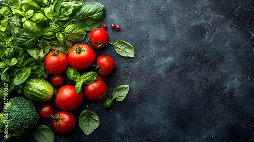 Dark background with vibrant vegetables symbolizing the depth and richness of plant-based diets