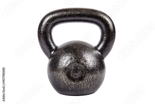 Metal kettlebell close isolated on transparent PNG background
