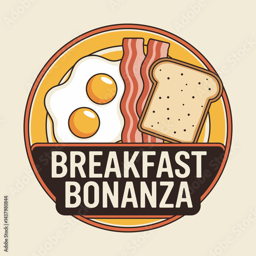 Breakfast Bonanza Vintage Diner Badge