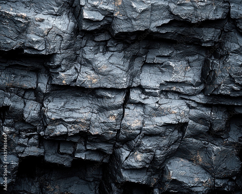 Fototapeta premium Dark, textured rock face