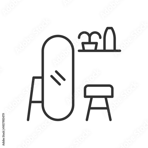 Standing Mirror Icon Sign Symbol