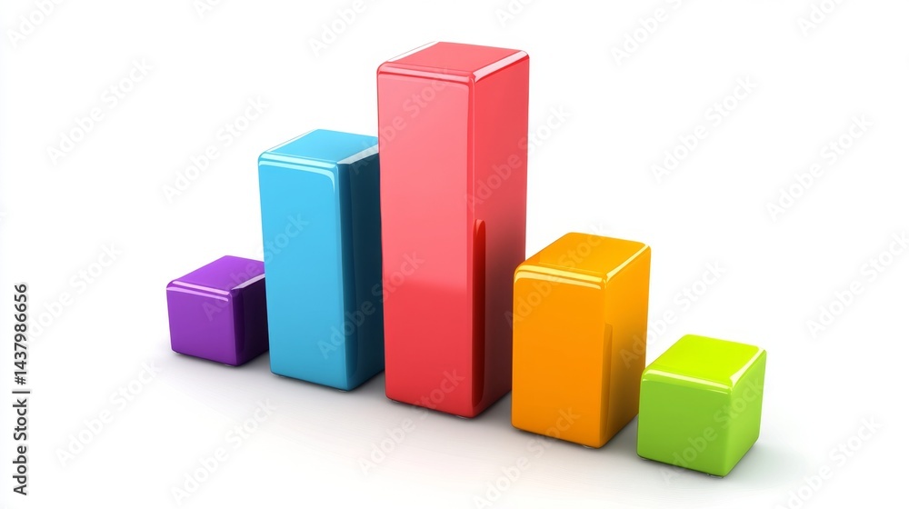 Minimal D bar graph using bold colors and simple base Minimal D bar graph using bold colors and simple base
