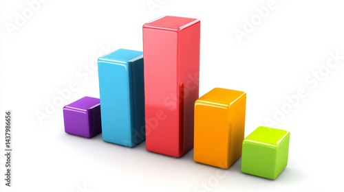 Minimal D bar graph using bold colors and simple base Free Download Minimal D bar graph using bold colors and simple base - GFXLoad