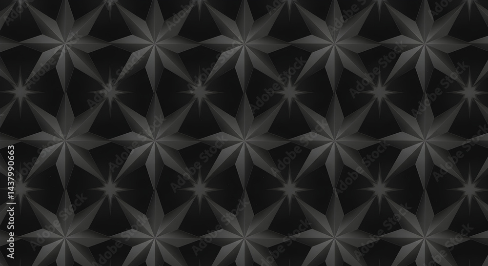 Fototapeta premium Elegant Dark Geometric Stars Pattern for Modern Backgrounds and Designs