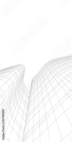 Abstract architectural drawing 3d illustration